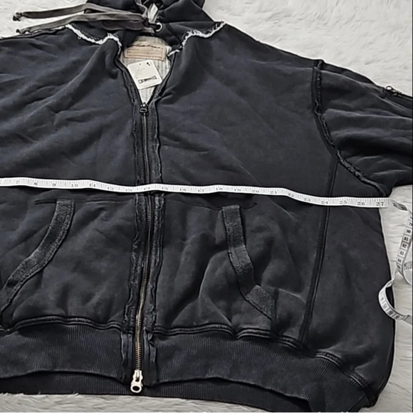 Free People We The Free By Your Side Lined Hoodie Washed Black XS - Picture 6 of 8